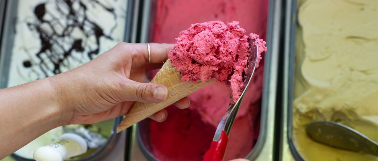 Ice cream being scooped out at Bon & Rose